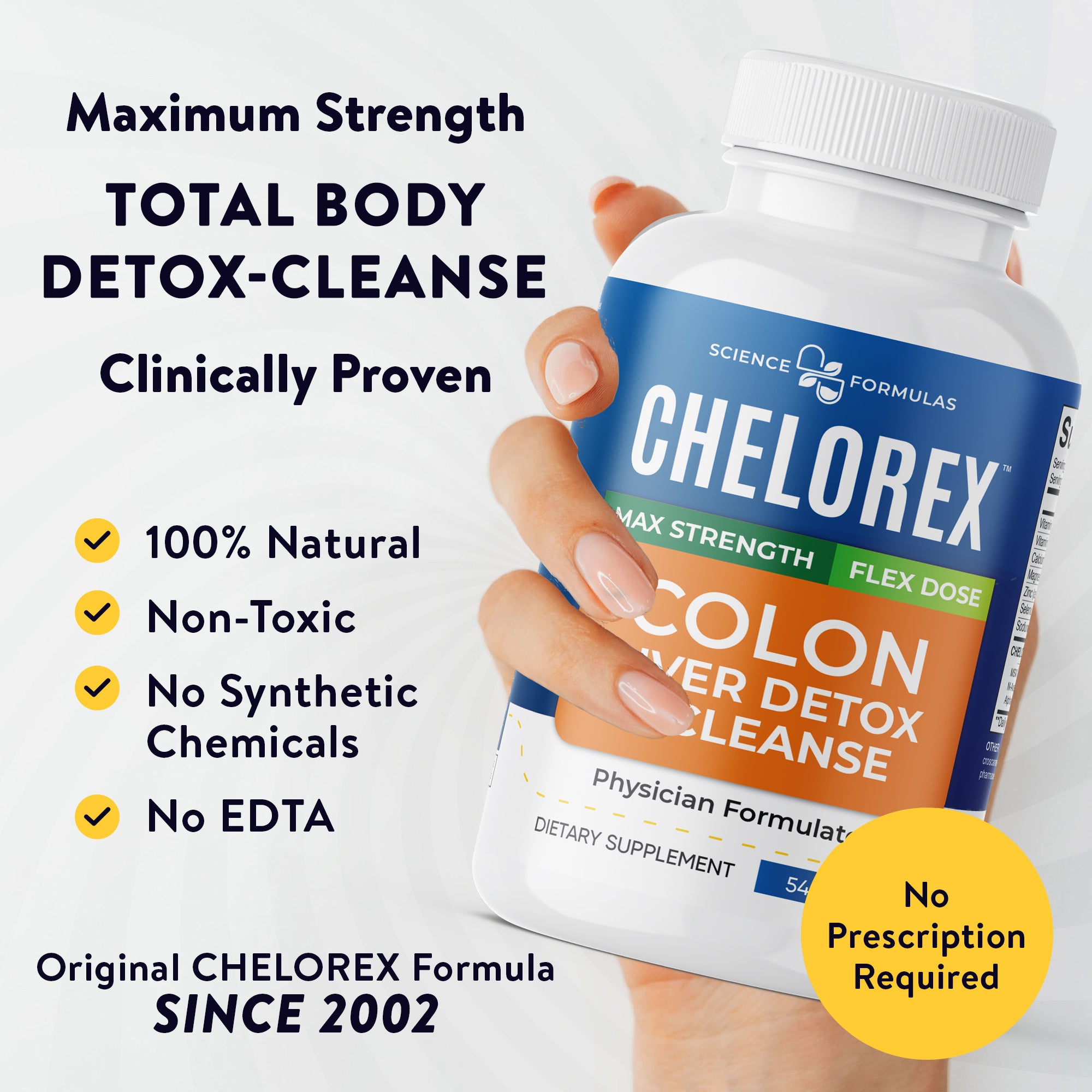 CHELOREX Total Body Detox & Cleanse - 540 Caplet Mega Bottle